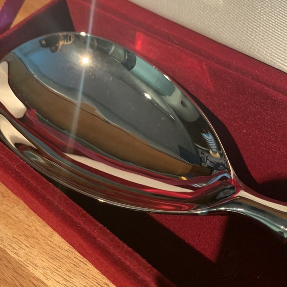 MIKASA - Vintage Rousseau Sliver Plated Serving Spoon with Crystal Handle - Picture 3 of 6